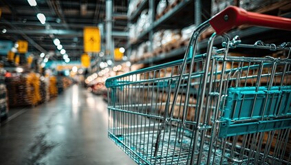 Shopping cart in a large store