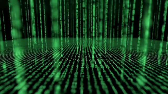 A video footage showcasing a data matrix code, a two-dimensional barcode consisting of black and white modules arranged in a square pattern. This digital symbol is widely used for product identificati