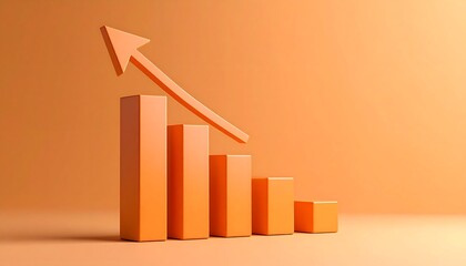 Orange bar chart with upward trend