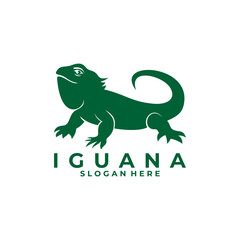 Iguana Animal logo design vector template. Green Iguana vector logo icon