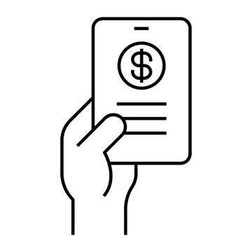 hand holding phone with dollar sign clip art preview