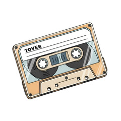 Obraz premium Audio Cassette Tape Icon with Transparent Background