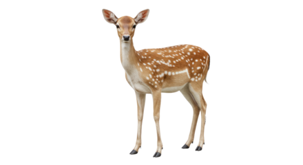Adorable Spotted Deer Isolated on White Background 3.