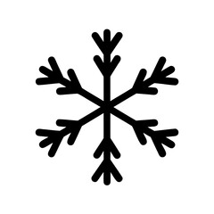 Obraz premium Simple black snowflake vector illustration isolated on a white background