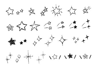 手書き風　かざりセット　星