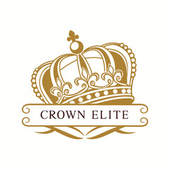 Vector art of crown elite with vintage design