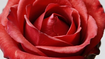 Close-up of a Vibrant Red Rose with Detailed Petals