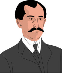 Portrait of Orville Wright Illustration