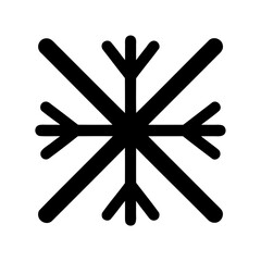 Simple but impactful black snowflake symbol on a clean white background image