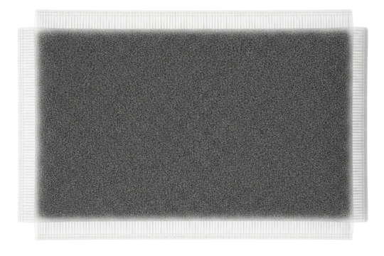 Replacement air purifier filter with a carbon layer inside isolated on a transparent background