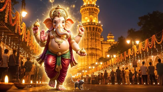Lord Ganesha during Ganesh Chaturthi celebrations 