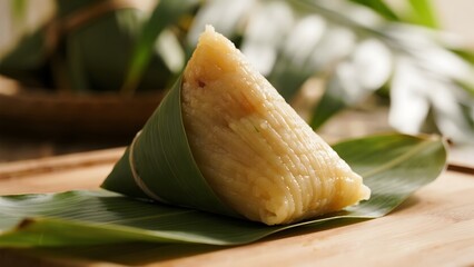 Steamed Rice Dumpling Wrapped in Bamboo Leaves