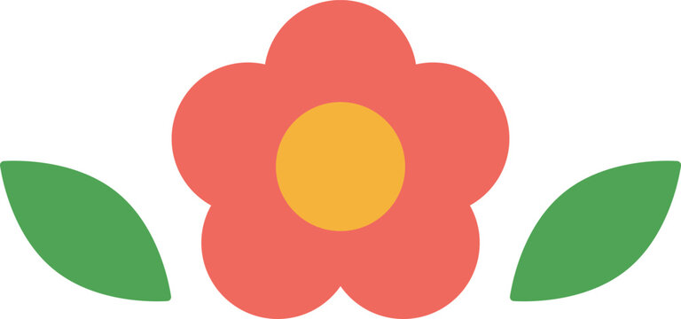 赤いお花のアイコンイラスト
