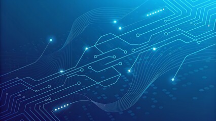 Tech-inspired blue gradient with circuit lines