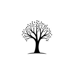 Abstract Tree Icon Minimal Leaf Dots Logo Nature Environment Eco Friendly Symbol