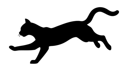 Fototapeta premium Leaping Black Cat Silhouette Vector
