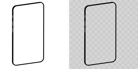 Realistic smartphone mockup collection with transparent screens. Vector mobile phone front and side views for app design, UI/UX presentation, responsive website showcase, and modern digital templates.