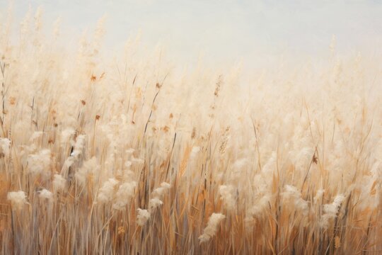 Field of grass flowers aesthetic of autumn and fall outdoors painting nature.