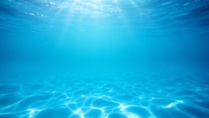 Obraz premium Underwater scene with clear blue water and sunlight reflections