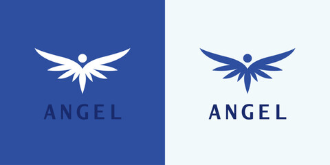 Stylized Angel Logo. Symbol of Protection, Charity, and Hope.