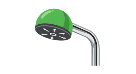 3d self care rituals icons modern green shower head isolated on transparent background