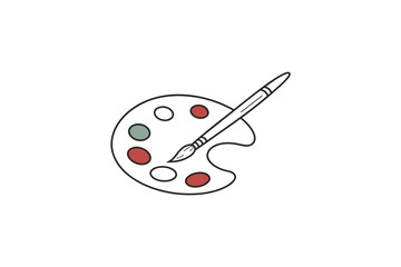 Color palette icon minimal oval painter palette outline design