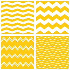 Tile chevron vector pattern set with yellow and white zig zag background for seamless decoration wallpaper