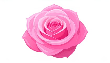 Fototapeta premium cartoon vector illustration of pink rose isolated