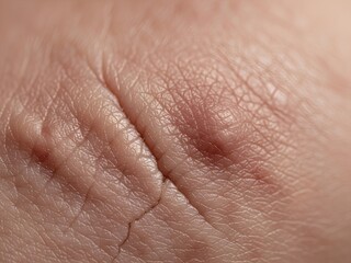 Fototapeta premium Human skin with a healed scar close-up showing texture and recovery process for medical use