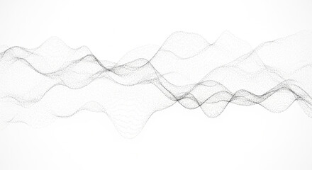 Delicate grey particle trails illustrating motion and data visualization on a white canvas