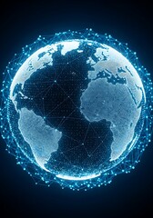 Fototapeta premium Digital earth globe with network connecting the world