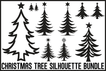 Obraz premium Christmas Tree Silhouette Pack