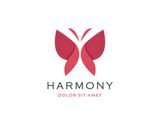 Stylized Butterfly Logo. Symbol of Transformation, Beauty, and Growth.