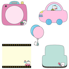 travel, car, balloon, road, camera, card, note, letter, conversation, message, character, sticker
