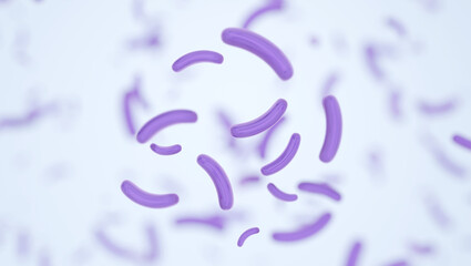 P acnes or Propionibacterium acnes Bacteria, Cause of Acne, 3D Render