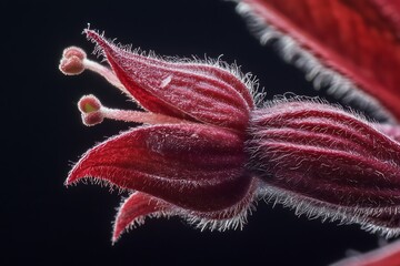 Delicate Red Petals Reveal Nature's Microscopic Beauty in Bloom