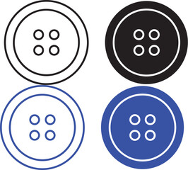Sewing related icon vector art of two buttons, black and white