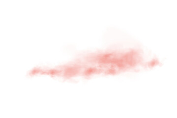 Light Red Smoke. Transparent Cloud Effect with Soft Mist and Vapor Texture
