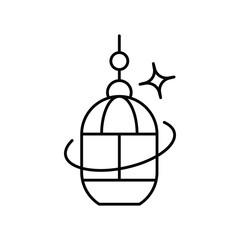 Lantern line icon with white background vector stock illustration