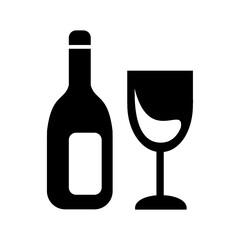 Wine Bottle and Glass Icon