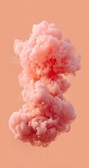 Fototapeta premium Pink Smoke Cloud Against Peach Background (1)