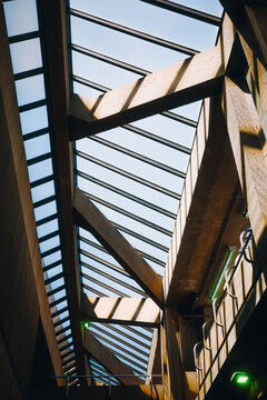 Modern airport architecture with skylights