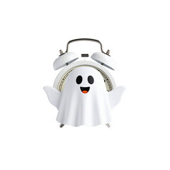 Fototapeta premium A spooky Halloween house featuring a cute piggy bank with a cartoon skull is an ideal concept for savings