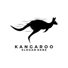 Fast Kangaroo logo design vector template. Kangaroo animal logo design