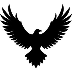 Obraz premium Vector silhouette of a flying eagle
