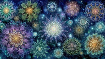 Colorful Fireworks Display At Night