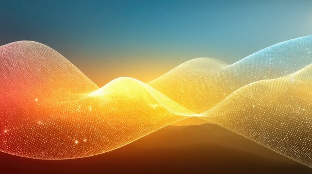 Abstract wave forms in warm color tones