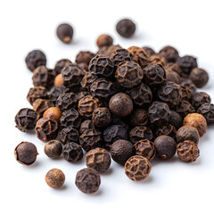 Dried black pepper seeds are sharp, aromatic spices used globally to enhance flavor