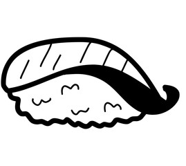 Cute cartoon salmon sushi