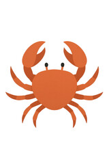 Cartoon red crab illustration isolated on black background, sea creature marine animal clipart design